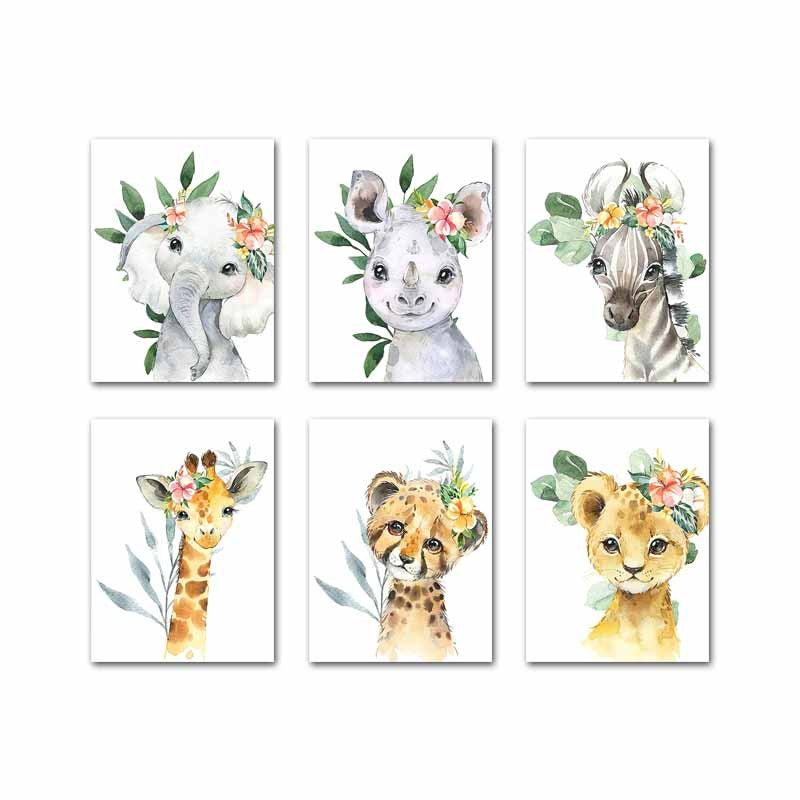 Decorazioni cameretta -  quadri cuccioli animale