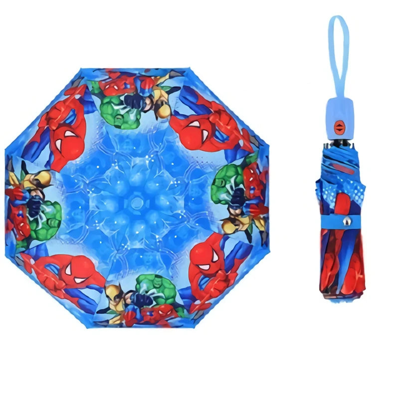 ☔ Disney Marvel & Principesse – Ombrello Automatico 3 Pieghe! 🌞