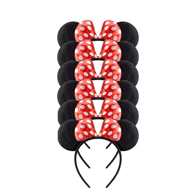 🎀🐭 Set Cerchietti Minnie Mouse – 6 Pezzi di Magia per Feste e Compleanni! 🎉✨