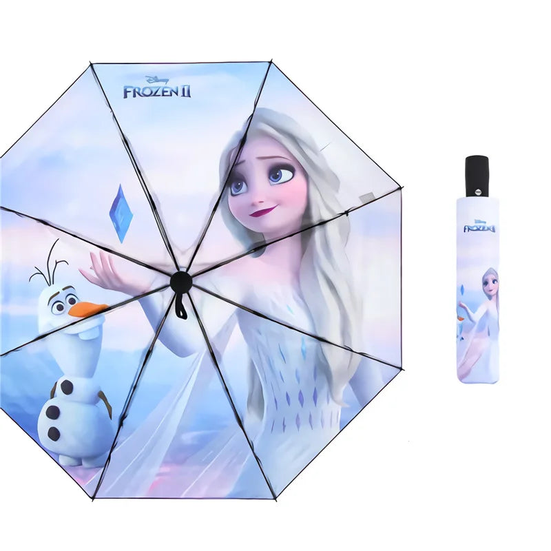 ☔ Disney Marvel & Principesse – Ombrello Automatico 3 Pieghe! 🌞