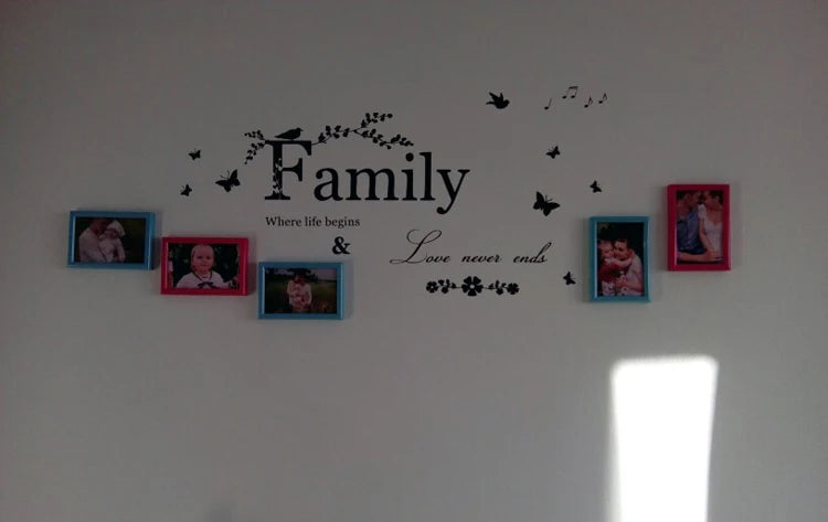 🖼️ Family Love Never Ends – Adesivo Murale Decorativo 💖🏡