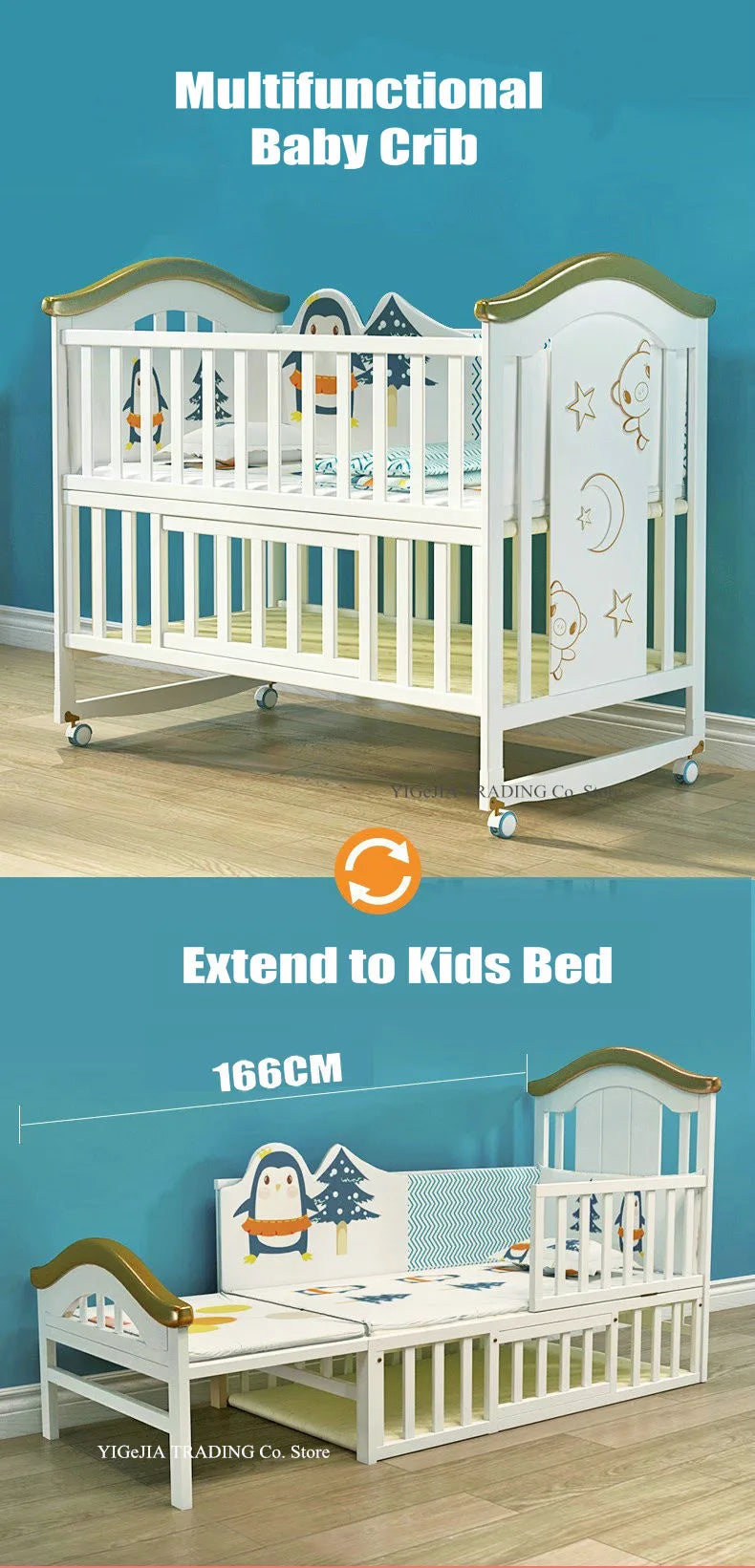 🌿👶 Culla in Legno Multifunzionale – Dolce Nanna in Sicurezza! 👶🌿
