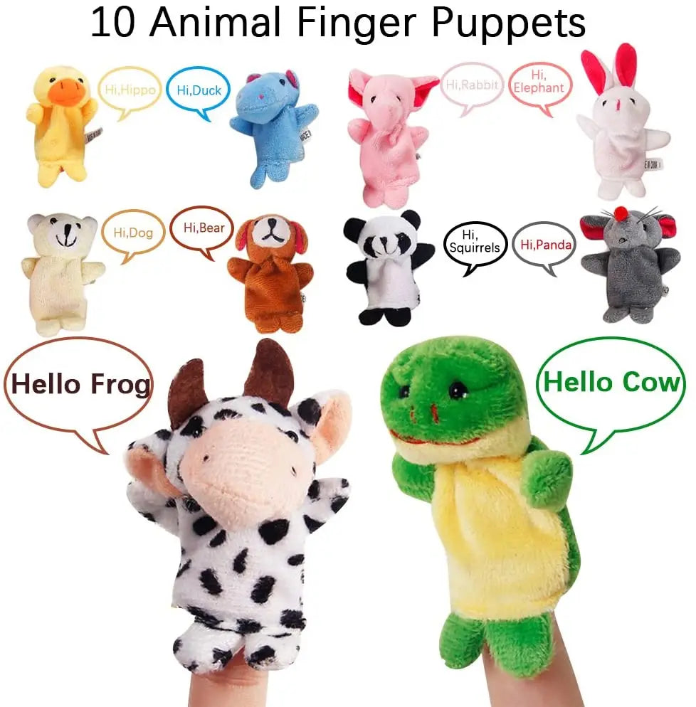 Set di Burattini da Dito - Animali Baby in Peluche 🦆🎭