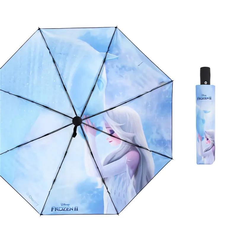 ☔ Disney Marvel & Principesse – Ombrello Automatico 3 Pieghe! 🌞