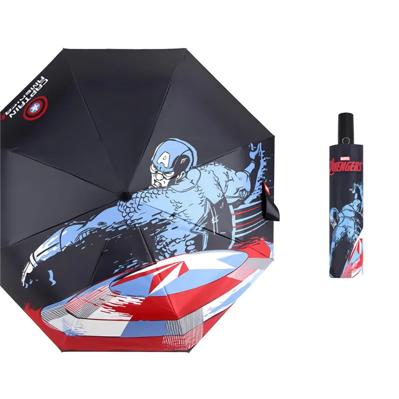 ☔ Disney Marvel & Principesse – Ombrello Automatico 3 Pieghe! 🌞