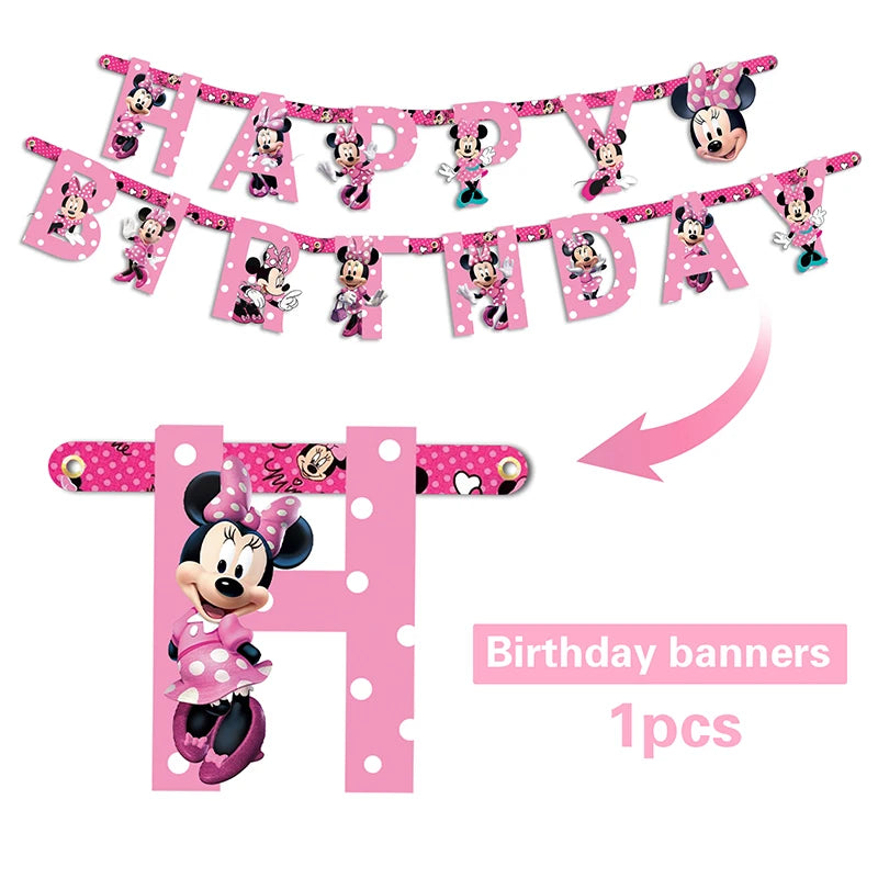 🎀 Decorazioni per Festa di Compleanno Minnie Mouse – Kit Tavola Usa e Getta per Bambine 🎀