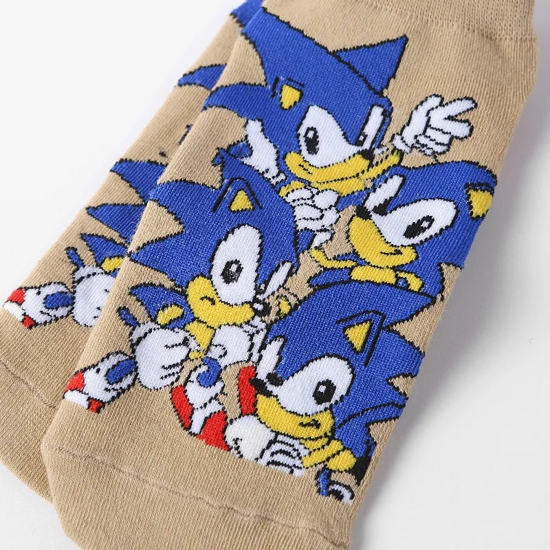 New 5pcs Sonics Socks Baby Boys Cartoon Cotton Hosiery Anime Mesh Boat Socks Spring Summer Thin Socks Children Birthday Gifts