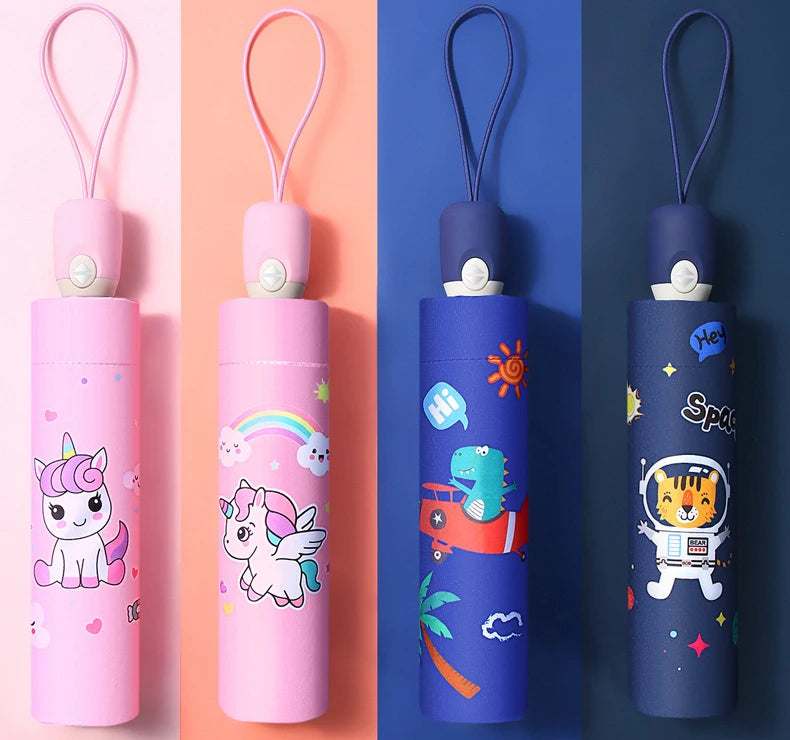 🦖🚀🦄 Ombrello Automatico con Dinosauri, Astronauti e Unicorni – Magia sotto Pioggia e Sole! ☀️☔