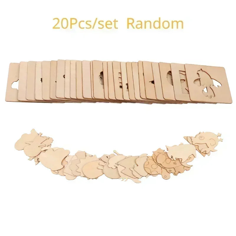 Set di 20 Pezzi - Giocattoli da Disegno in Legno per Bambini 🎨✨