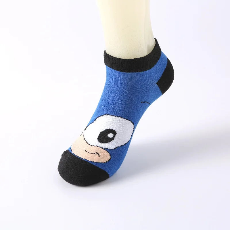 New 5pcs Sonics Socks Baby Boys Cartoon Cotton Hosiery Anime Mesh Boat Socks Spring Summer Thin Socks Children Birthday Gifts
