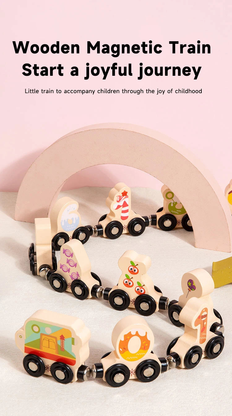 🚂 Treno Magnetico Montessori in Legno – Gioco Educativo per Piccoli Esploratori! 🎨🔢