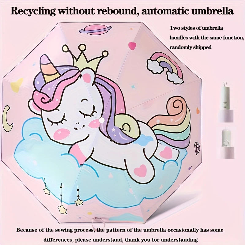 🦖🚀🦄 Ombrello Automatico con Dinosauri, Astronauti e Unicorni – Magia sotto Pioggia e Sole! ☀️☔