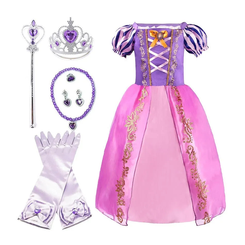 Abito da principessa ispirato ai personaggi di Rapunzel, Cenerentola e Belle