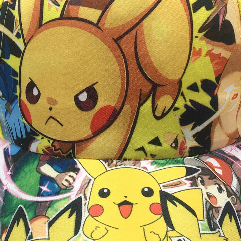 New Pokemon Kawaii Pikachu Baseball Cap Children's Hat Boys Girls Sun Hat Cartoon Hip Hop Fashion Charm Hat Kids Gift