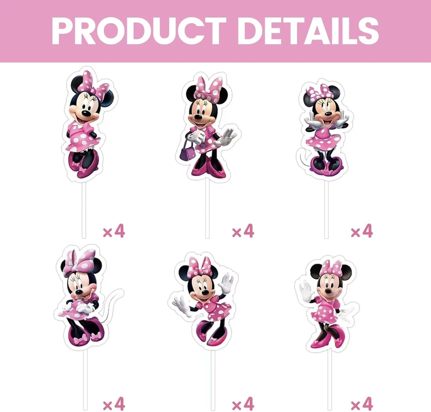 🎀 24pz Topper per Cupcake Minnie Mouse &amp; Paperino – Decorazioni per Feste di Compleanno e Baby Shower 🎀