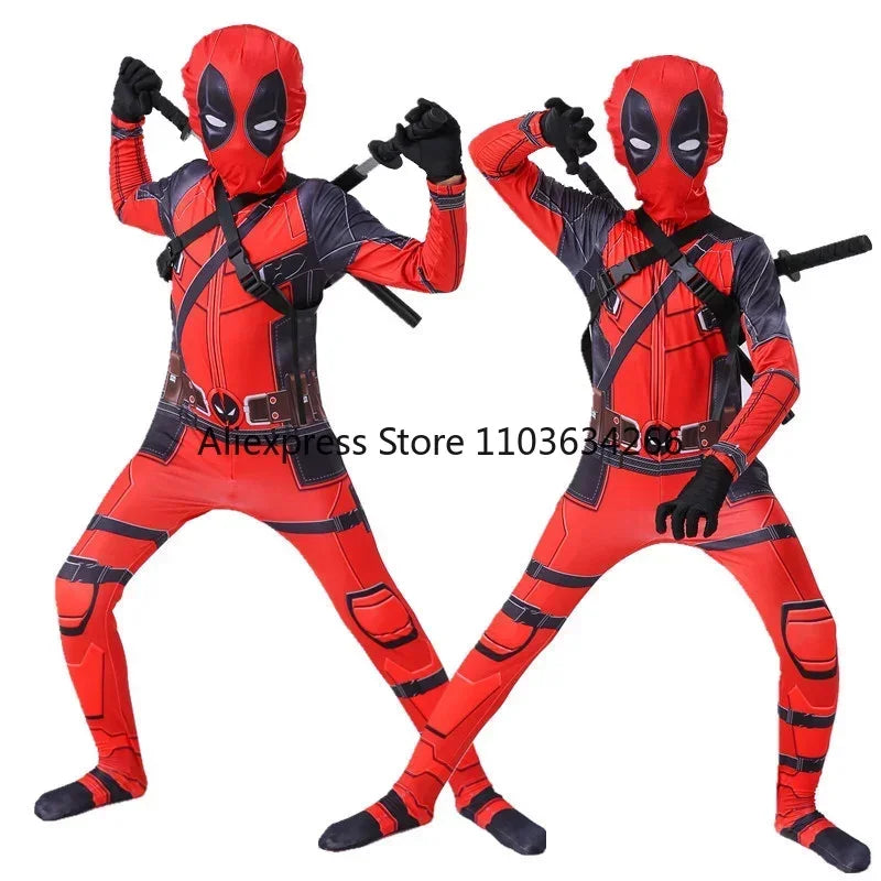 Costume da Deadpool per Adulti, Bambini e Donne - Maschera, Tuta e Accessori Cosplay