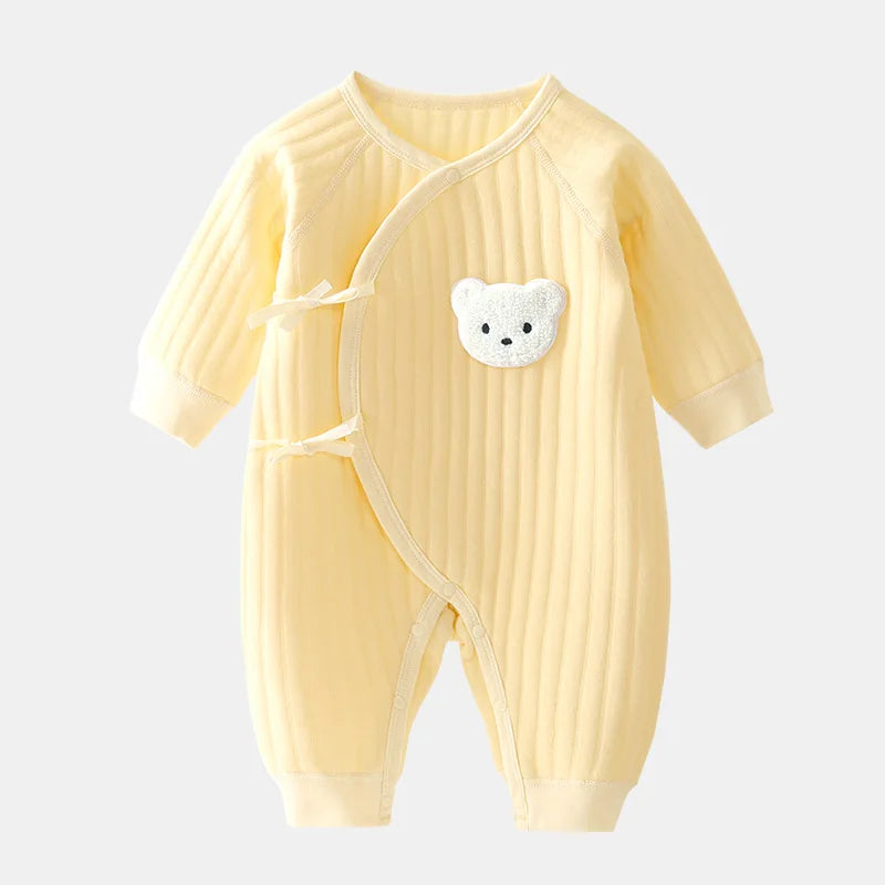Body Neonato Bambino/a con Motivo Animale – Tuta in Cotone Invernale per Neonati 0-6M, Abbigliamento Caldo per Casa e All'aperto