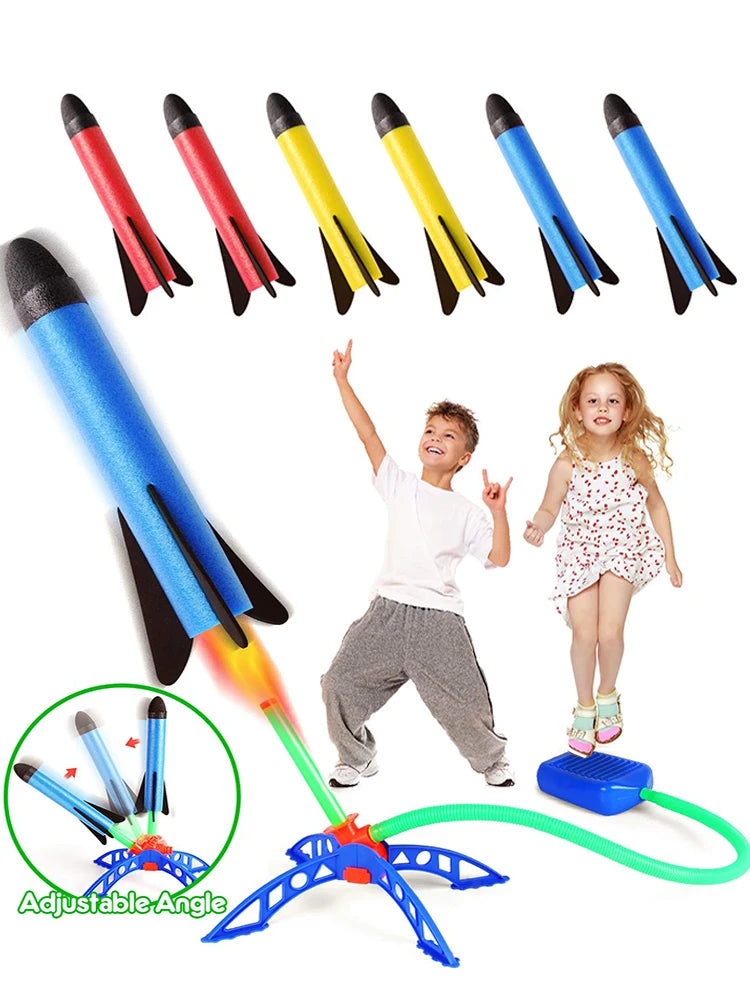 Giocattolo Kid Air Rocket con Lancia a Pedale per Bambini - Gioco Sportivo da Esterno