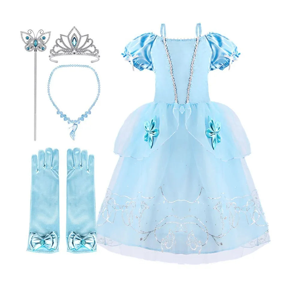 Abito da principessa ispirato ai personaggi di Rapunzel, Cenerentola e Belle