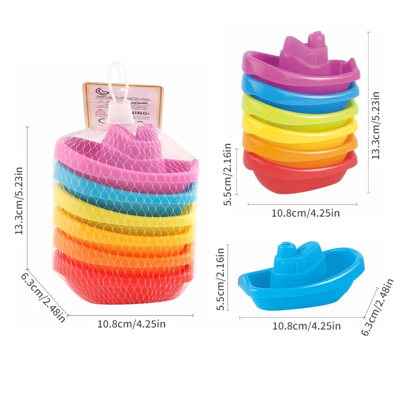 Set Barchette Impilabili - Giocattoli da Bagno Educativi 🚢🌈