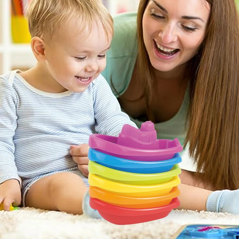 Set Barchette Impilabili - Giocattoli da Bagno Educativi 🚢🌈