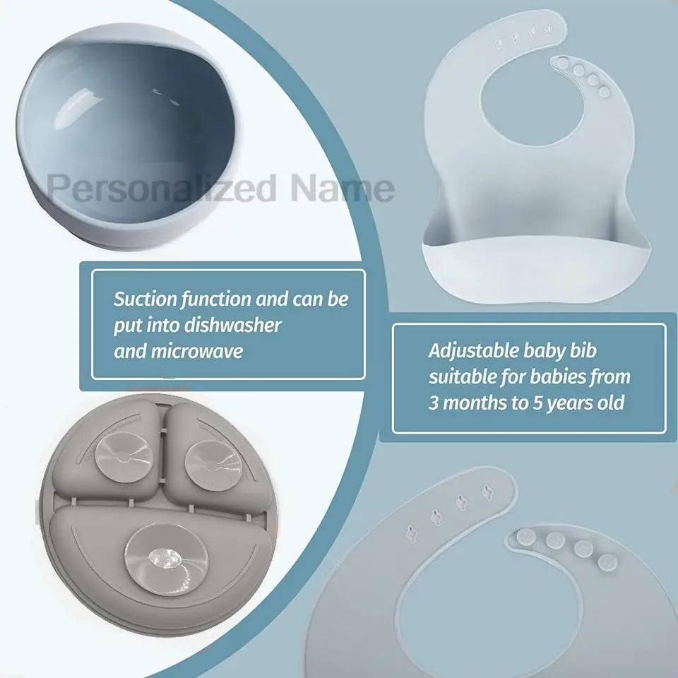 🍽️👶 Set Pappa Personalizzato in Silicone – Perfetto per il tuo Bebè! 👶🍽️
