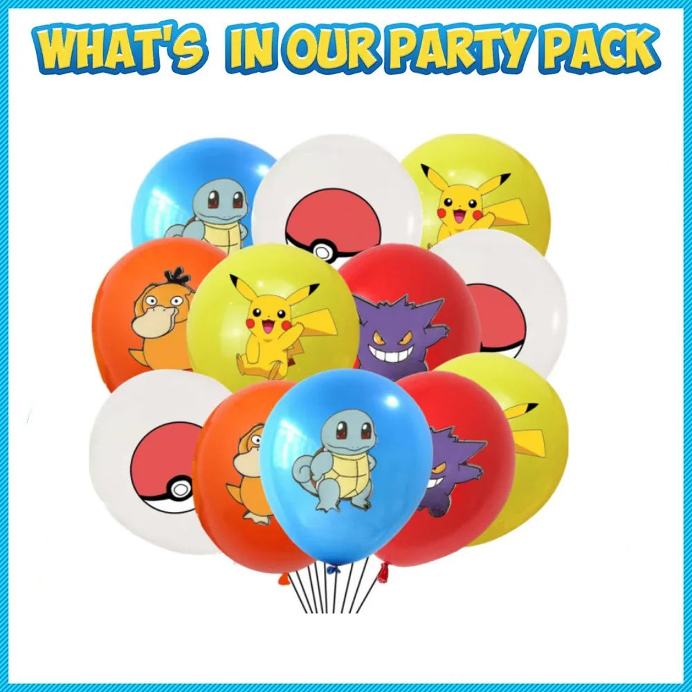 1Set Pokemon Balloon 32 Inch Number Foil Balloons 1st-9st Kids Pikachu Theme Birthday Party Decorations Baby Shower Globos Toy