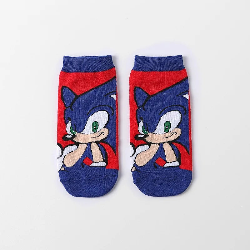 New 5pcs Sonics Socks Baby Boys Cartoon Cotton Hosiery Anime Mesh Boat Socks Spring Summer Thin Socks Children Birthday Gifts