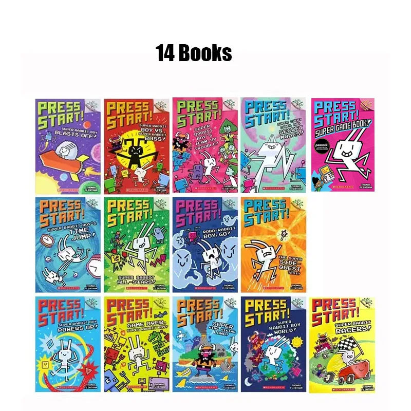 📚 Set di 14 Libri – Press Start! Super Rabbit Boy 🐰🎮