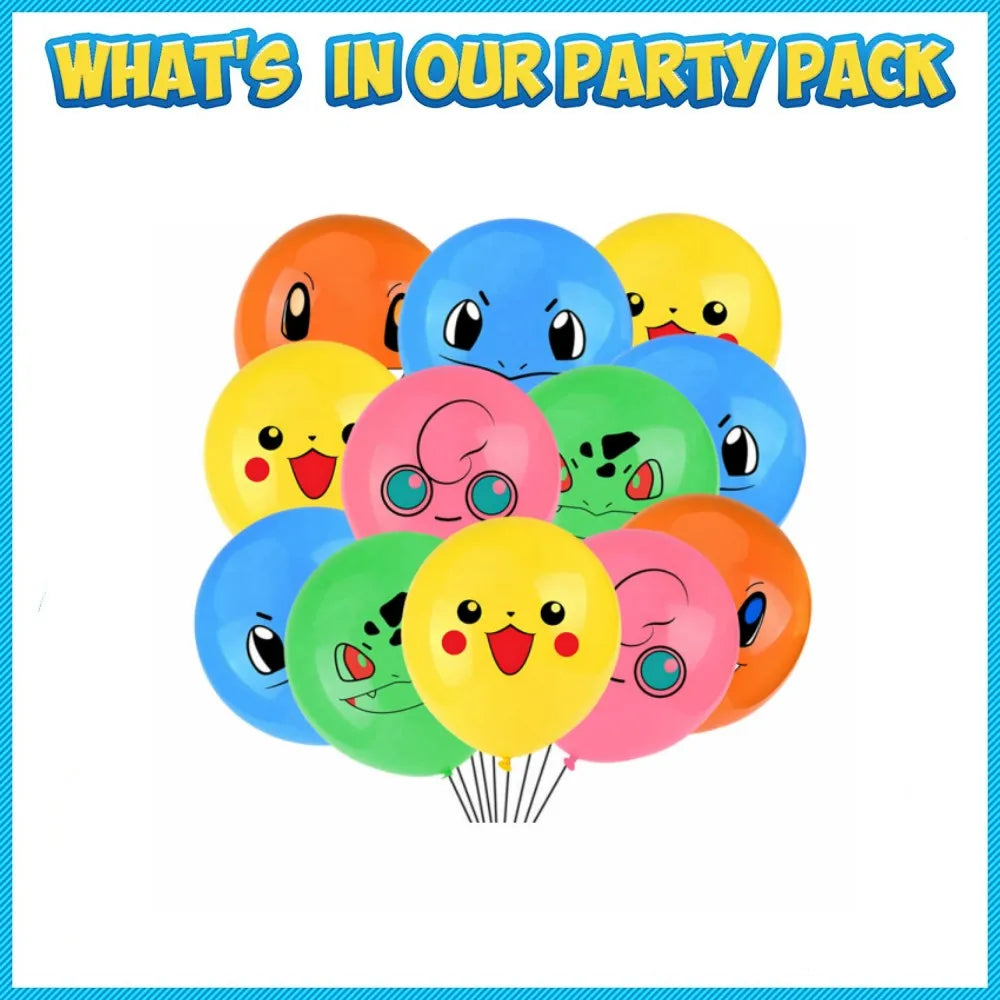 1Set Pokemon Balloon 32 Inch Number Foil Balloons 1st-9st Kids Pikachu Theme Birthday Party Decorations Baby Shower Globos Toy