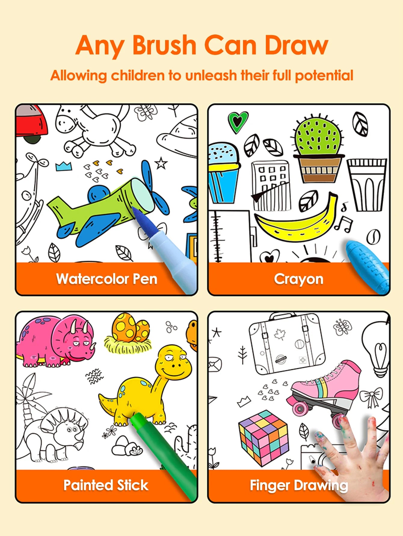 Rotolo di Carta per Disegno per Bambini - Carta da Colorare Fai-da-te per Bambini