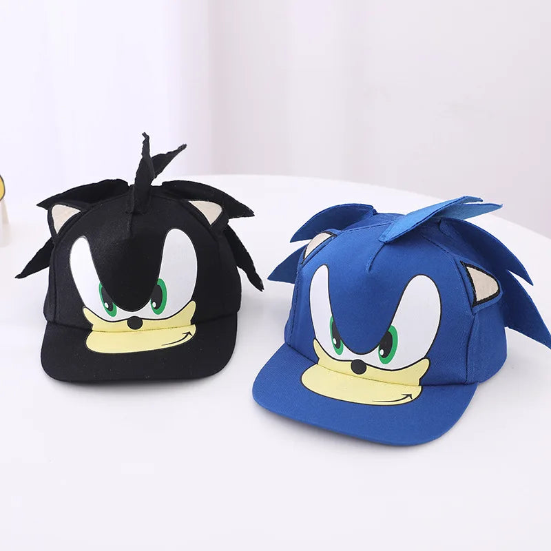 Children's Hat Sonic Baseball Cap Spring and Autumn New Cartoon Flat Brim Hat for Boys and Girls Super Sonic Mouse Hip-Hop Hat