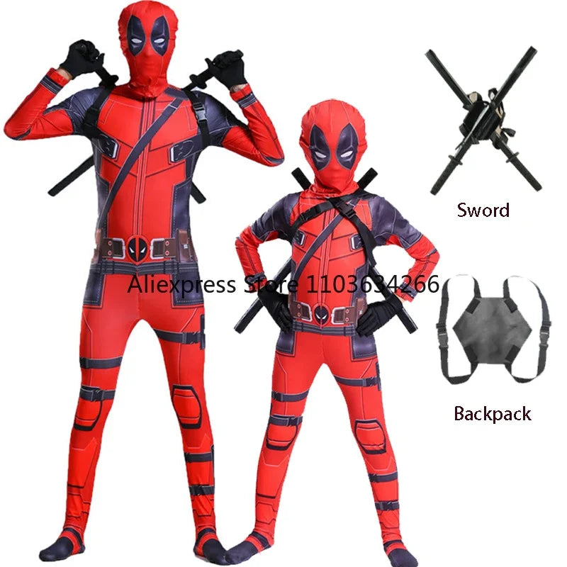 Costume da Deadpool per Adulti, Bambini e Donne - Maschera, Tuta e Accessori Cosplay