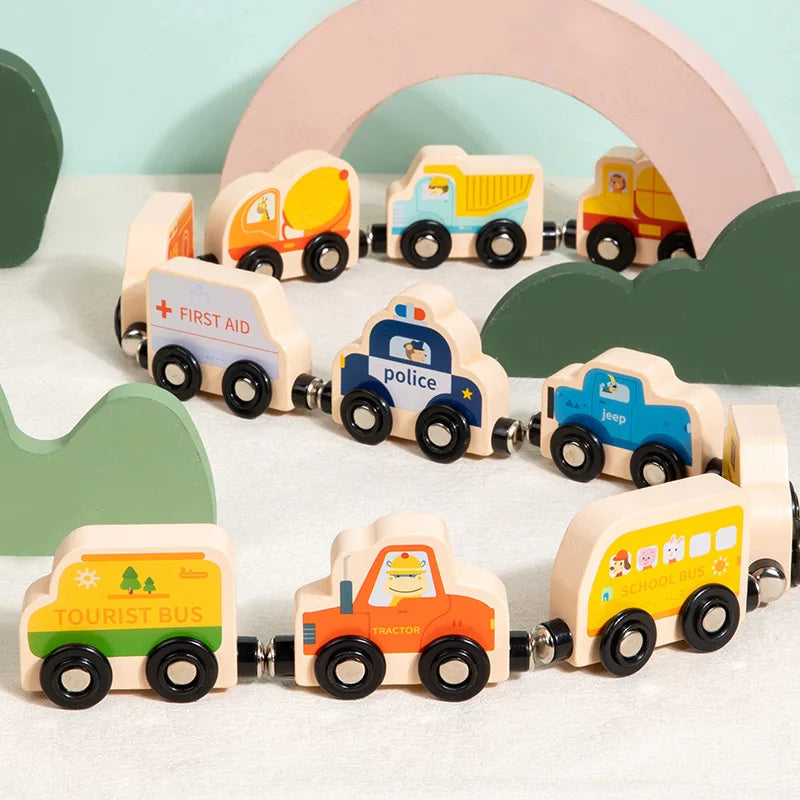 🚂 Treno Magnetico Montessori in Legno – Gioco Educativo per Piccoli Esploratori! 🎨🔢
