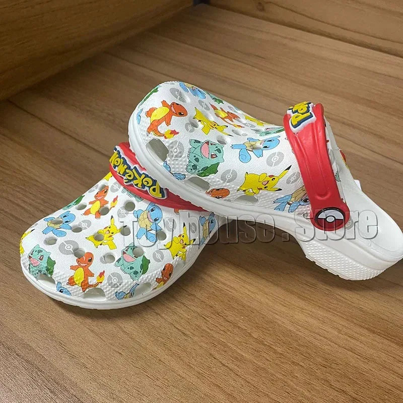 Pokemon Hole Sandals Pikachu Kawaii Squirtle Charmander Slippers Sandals Eva Anime Home Beach Shoes Summer Slippers Kids Gifts
