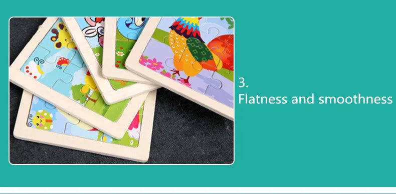 Set di 9 Puzzle in Legno per Bambini – Animali e Veicoli in Stile Montessori