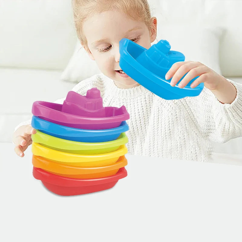 Set Barchette Impilabili - Giocattoli da Bagno Educativi 🚢🌈