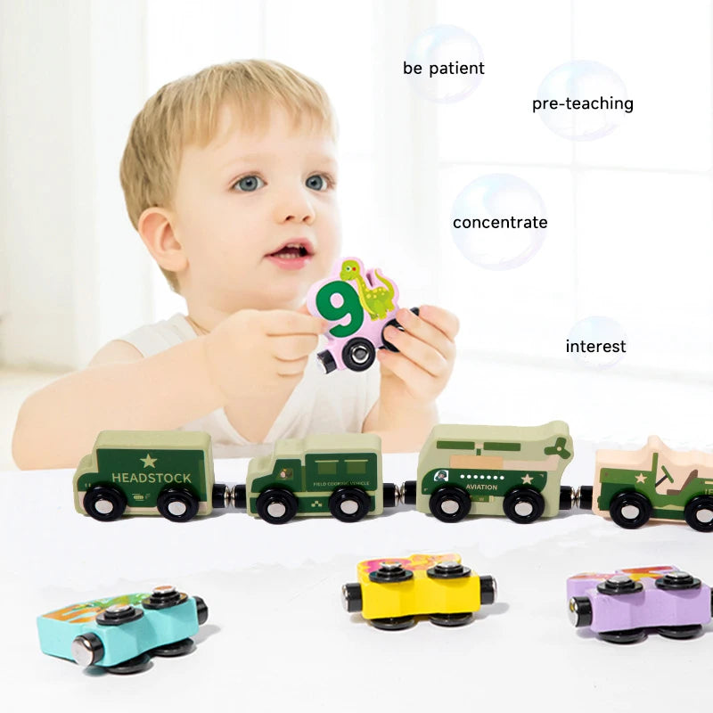 🚂 Treno Magnetico Montessori in Legno – Gioco Educativo per Piccoli Esploratori! 🎨🔢
