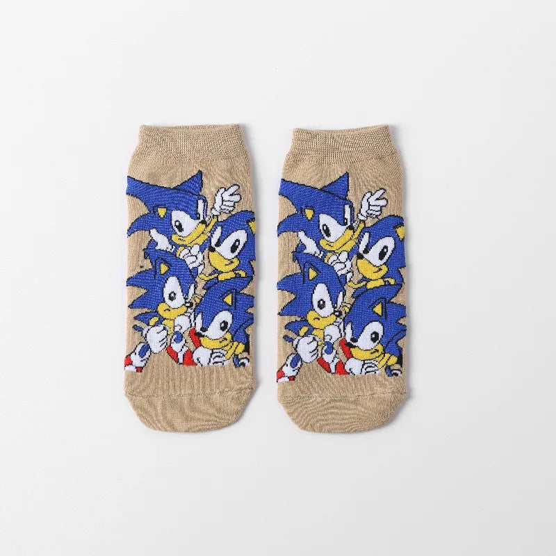 New 5pcs Sonics Socks Baby Boys Cartoon Cotton Hosiery Anime Mesh Boat Socks Spring Summer Thin Socks Children Birthday Gifts