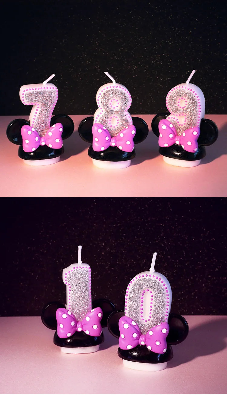 🎉 Candeline Minnie con Numeri – Per Feste di Compleanno da Favola! 🕯️🎂