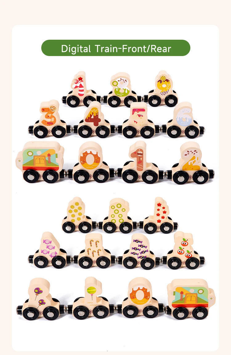 🚂 Treno Magnetico Montessori in Legno – Gioco Educativo per Piccoli Esploratori! 🎨🔢