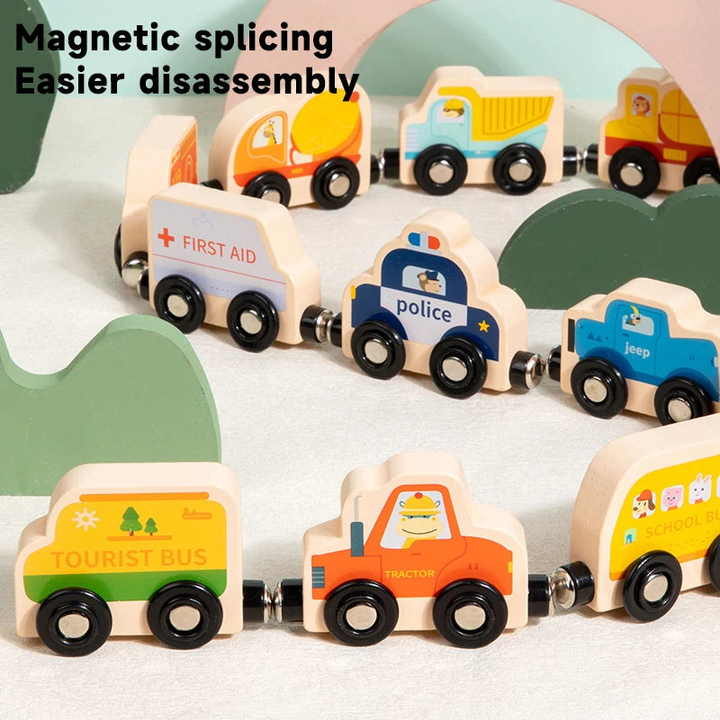 🚂 Treno Magnetico Montessori in Legno – Gioco Educativo per Piccoli Esploratori! 🎨🔢