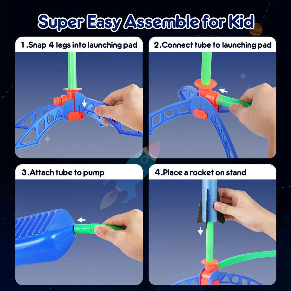Giocattolo Kid Air Rocket con Lancia a Pedale per Bambini - Gioco Sportivo da Esterno
