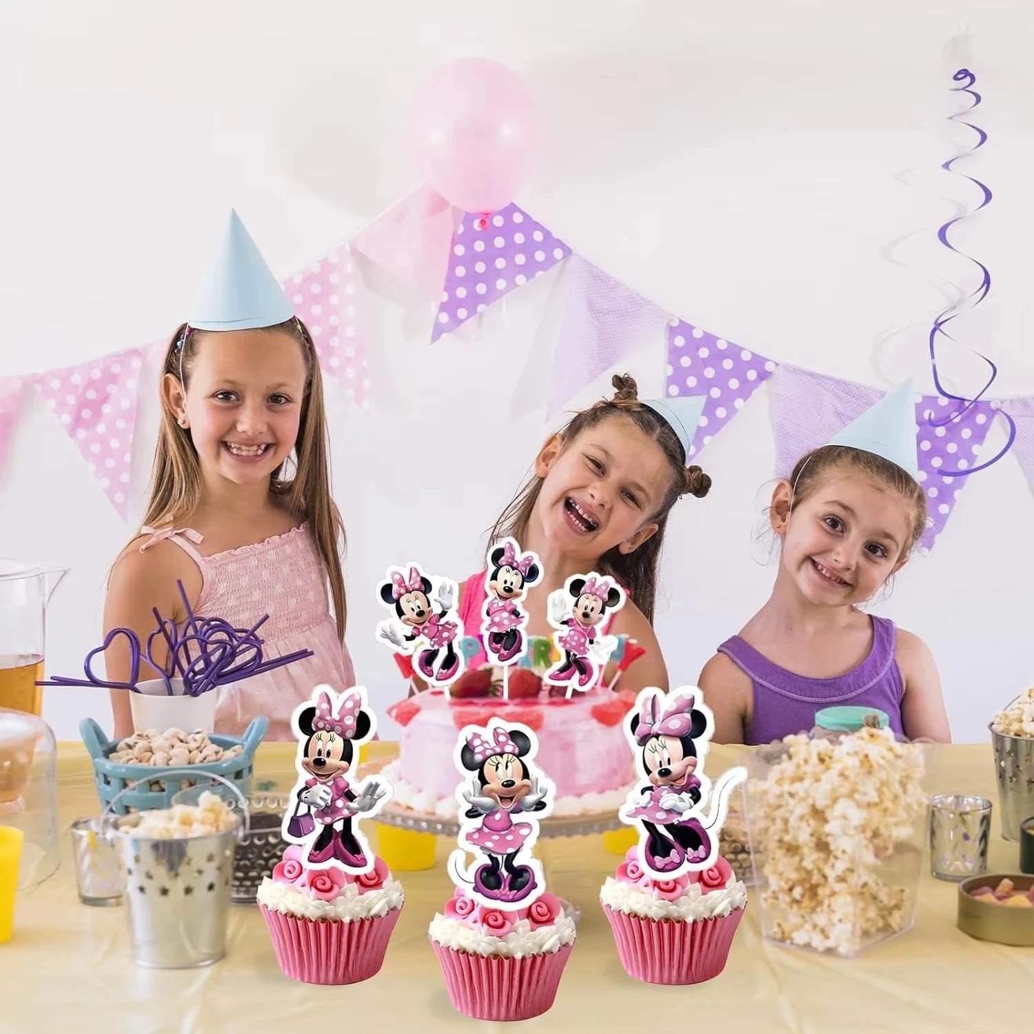 🎀 24pz Topper per Cupcake Minnie Mouse &amp; Paperino – Decorazioni per Feste di Compleanno e Baby Shower 🎀