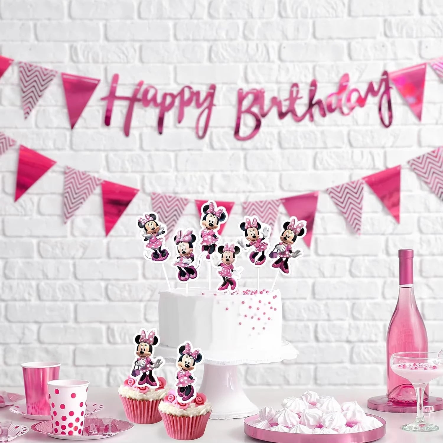 🎀 24pz Topper per Cupcake Minnie Mouse &amp; Paperino – Decorazioni per Feste di Compleanno e Baby Shower 🎀