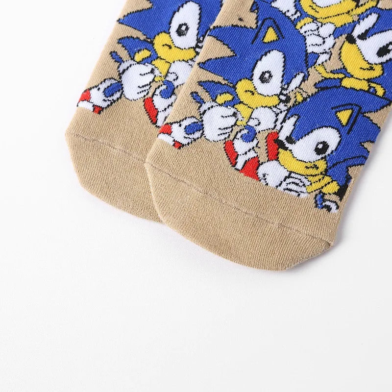 New 5pcs Sonics Socks Baby Boys Cartoon Cotton Hosiery Anime Mesh Boat Socks Spring Summer Thin Socks Children Birthday Gifts