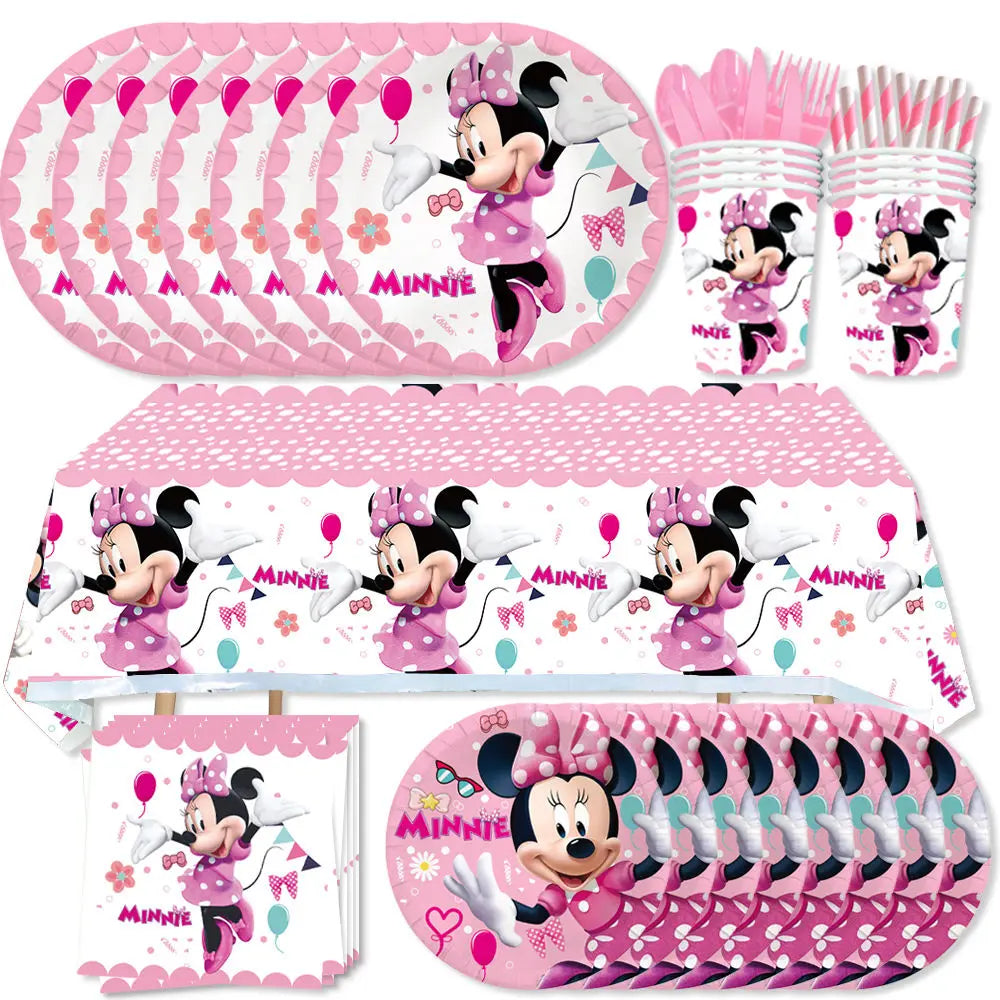 🎀 Decorazioni per Festa di Compleanno Minnie Mouse – Kit Tavola Usa e Getta per Bambine 🎀