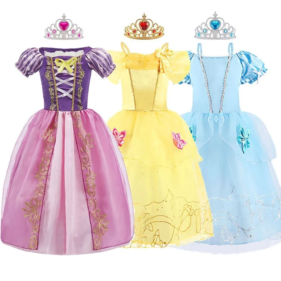 Abito da principessa ispirato ai personaggi di Rapunzel, Cenerentola e Belle