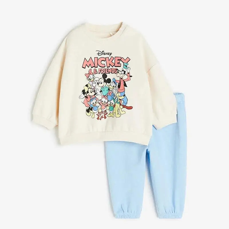 👶🎀 Completo Bimba Minnie Mouse – Felpa + Pantaloni – Outfit Primaverile/Autunnale Disney 🎀👶