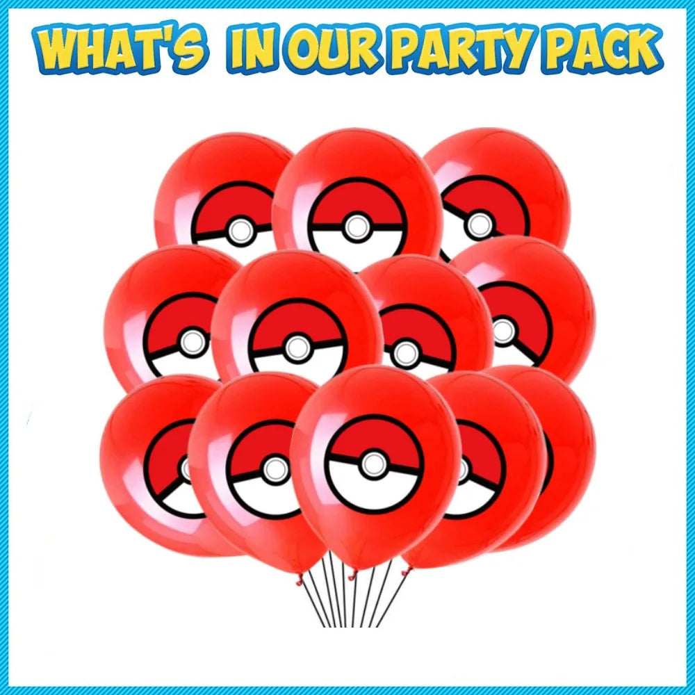 1Set Pokemon Balloon 32 Inch Number Foil Balloons 1st-9st Kids Pikachu Theme Birthday Party Decorations Baby Shower Globos Toy